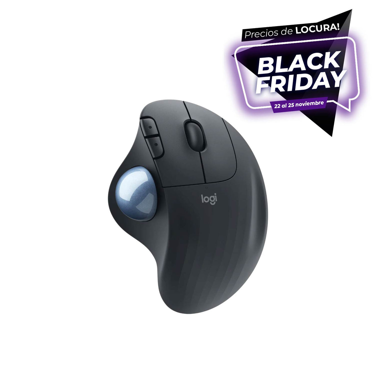 Mouse Logitech Ergo M575, Wireless, Con Bola seguimiento, Bluetooth 1 Año (910-005869)