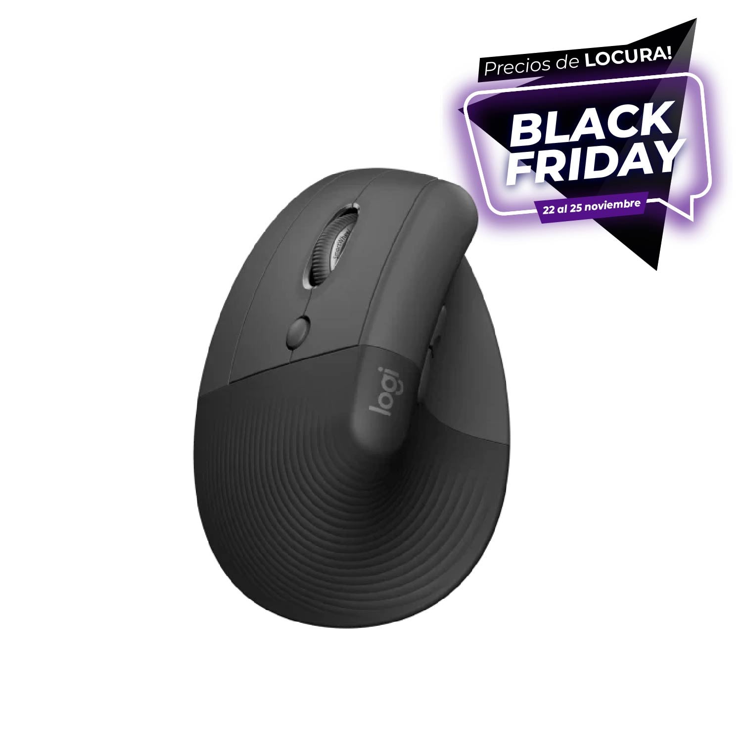 Mouse Logitech Lift Vertical, Wireless, Bluetooth 1 Año