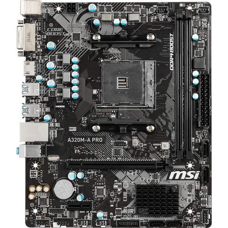 MB MSI A320M-A PRO MAX, AMD Ryzen 3Gen, AM4, DDR4, 1Y