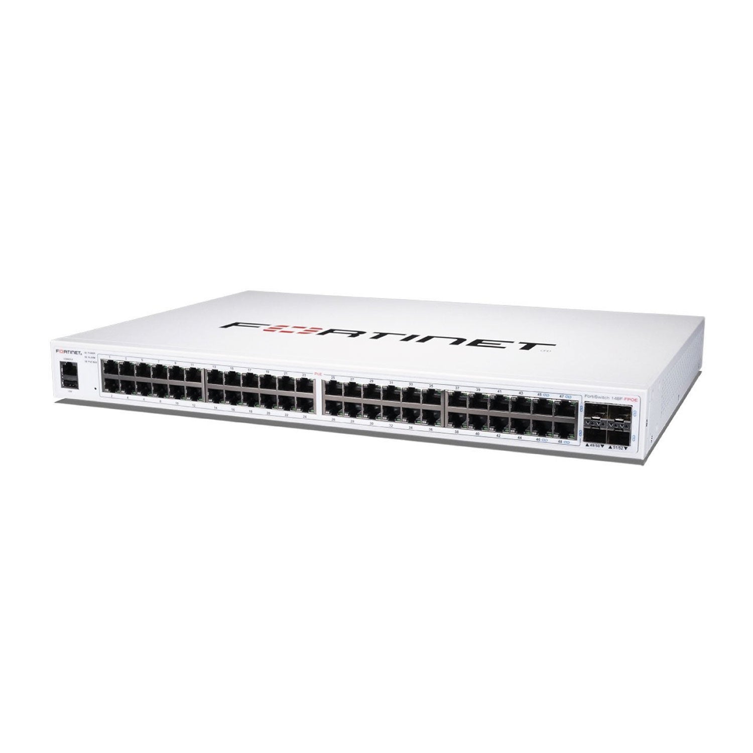 FortiSwitch 148F-FPOE, L2+, 48GbE POE, 4 SFP+, 740W, 3 años (FS-148F-FPOE)