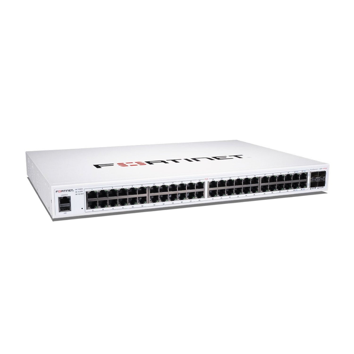 FortiSwitch 148F-FPOE, L2+, 48GbE POE, 4 SFP+, 740W, 3 años (FS-148F-FPOE)