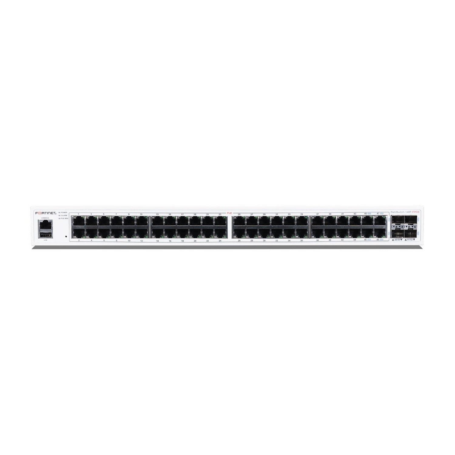 FortiSwitch 148F-FPOE, L2+, 48GbE POE, 4 SFP+, 740W, 3 años (FS-148F-FPOE)