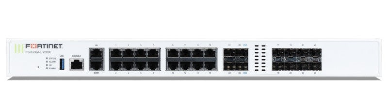 Firewall FortiGate-200F, 18 RJ45, 8 SFP, 4 SFP+, doble fuente, 3Y solo hardware (FG-200F)