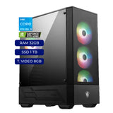 PC Core i5 12da Gen, RTX 4060 8GB, 32GB DDR4, SSD 1TB, Case MSI 112R + Fuente 550W 80+ BR