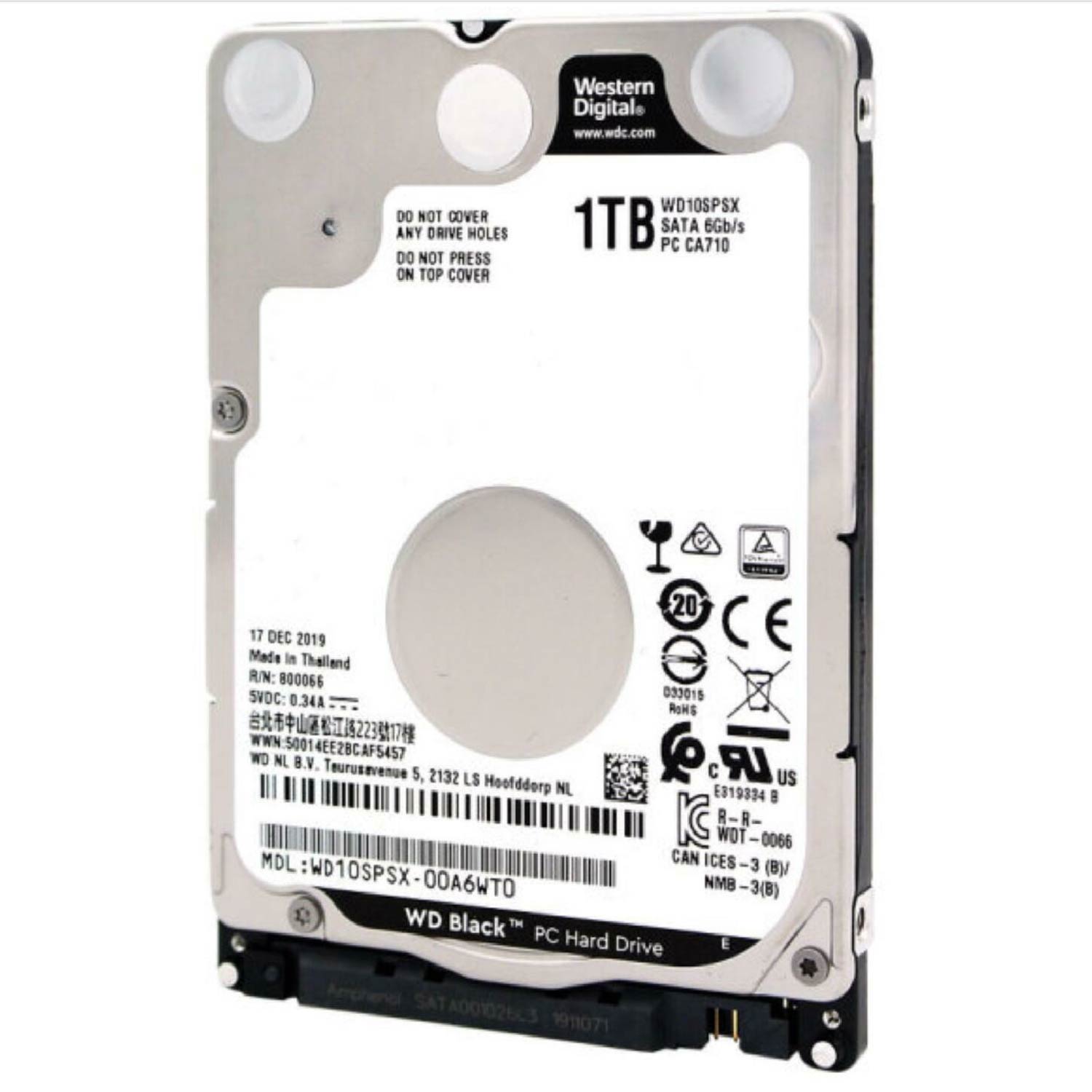 Disco Duro Western Digital 1TB, 2.5", Sata, 7200 rpm, 1Y (WD10SPSX)(sin Empaque)