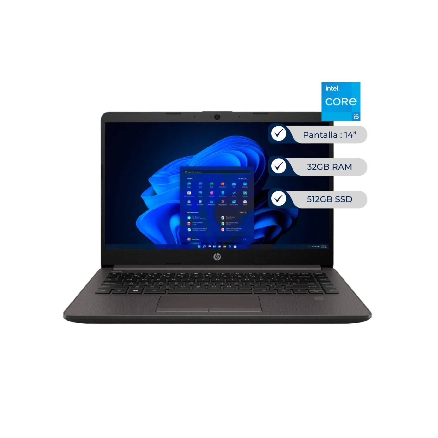 Laptop HP 240 G9, i5-1235U, 32GB, SSD 512GB, 14" HD, FreeDOS, 1Y (7P9A6LA)