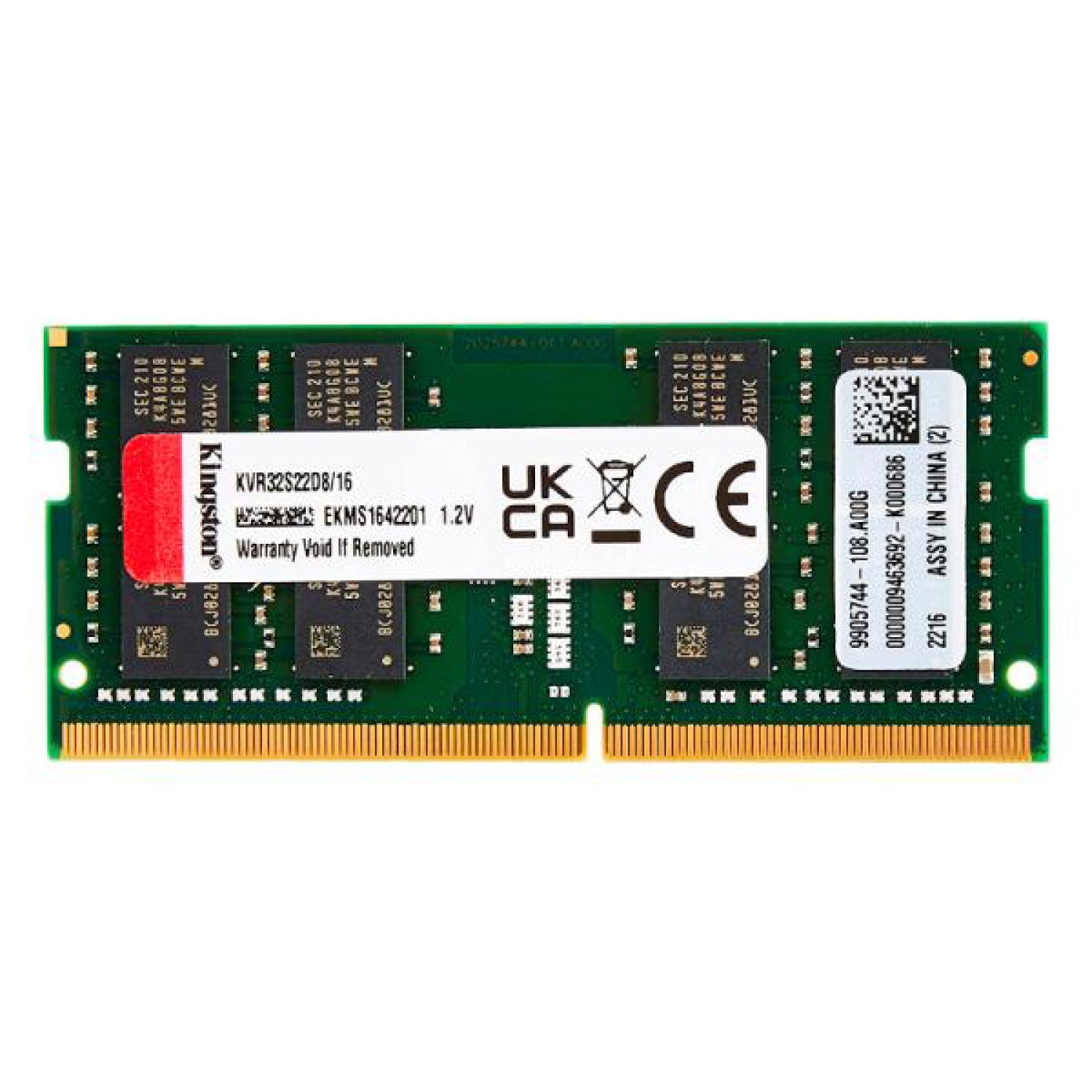 Memoria Sodimm Kingston, 16GB DDR4, 3200Mhz, CL22, 3Y (KVR32S22S8/16)