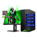 PC HP Pavilion Gaming  TG01-1502lam, AMD Ryzen 5-4600G, 8GB, 1TB HDD, GTX1650 4GB, Win10H + Monitor Gaming 24X 23.8" FHD
