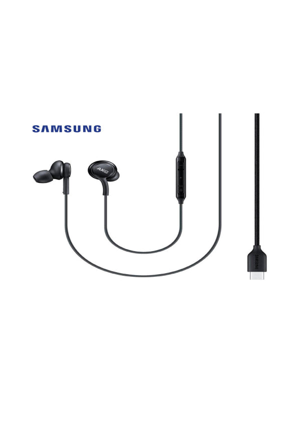 Audifono Samsung C/Microfono Tipo C AKG, Micro en el control de volumen, Cable de tela (EO-IC100BBEGWW) - Entrega en 72 horas a pedido