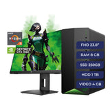 PC HP Pavilion Gaming TG01-1502lam, AMD Ryzen 5-4600G, 8GB, 250GB SSD + 1TB HDD, GTX1650 4GB, Win11H + Monitor Gaming 24X 23.8" FHD