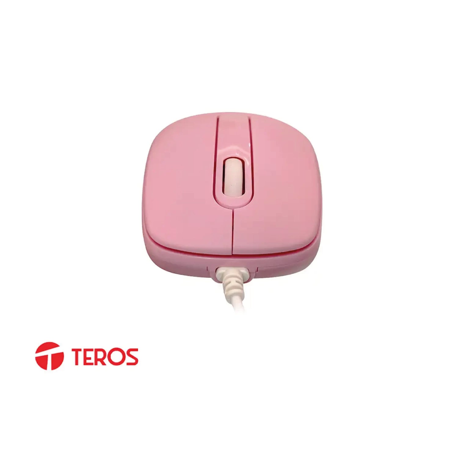 Mouse Optico Teros TE-1221S, USB, 1000dpi, 3 botones, Rosado, 1 Año (TE-1221S)