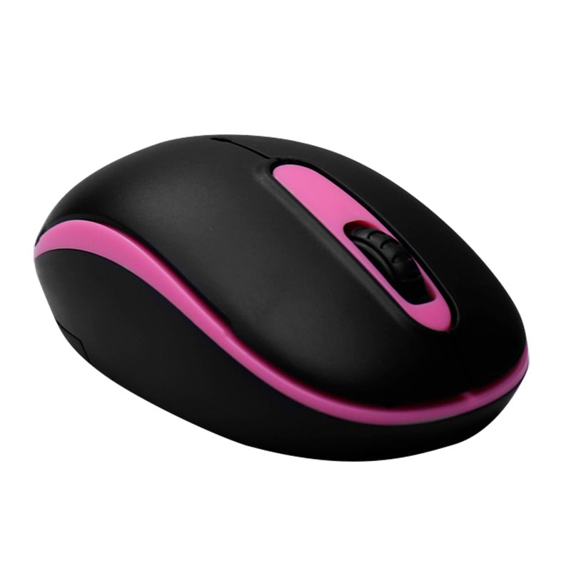 Mouse Teros TE5030 Wireless, Receptor USB, Negro bordes Rosados