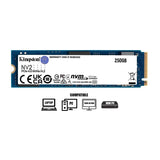 Disco Duro Solido Kingston NV2 250GB, NVMe , PCIe M.2, 1Y, (SNV2S/250G)