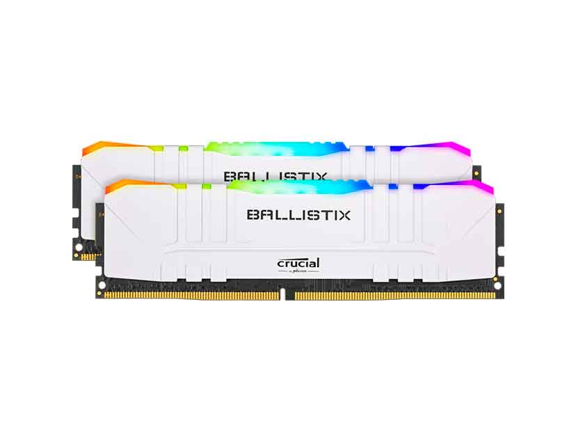 Memoria RAM Crucial Ballistix White 32GB (2 X 16GB), DDR4, 3200Mhz, CL16, 1.35V, 1Y