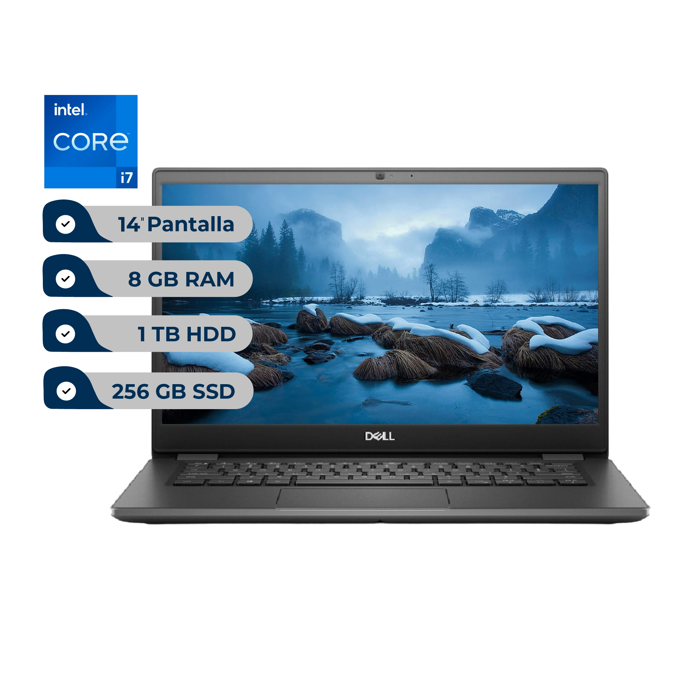 Laptop Dell Latitude 3410 Intel Core i7-10Gen, RAM 8GB, SSD 256GB+1TB HDD, 14" FHD, W10Pro