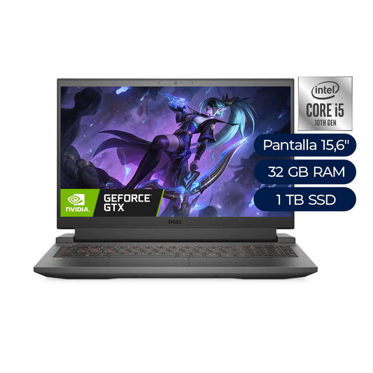 Laptop Gaming Dell G5 5510 Intel Core i5-10Gen, RAM 32GB, SSD 1TB, 4GB GTX1650, 15.6" FHD, W11H (VK6GP) 1000