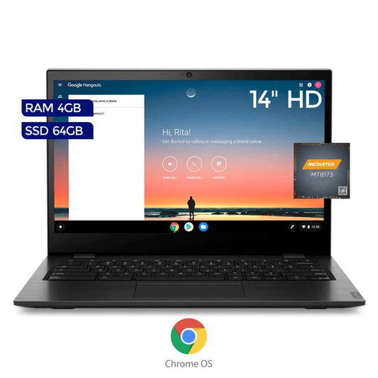 Laptop Lenovo Chromebook S330 4GB, 64G, 14", S.O: CHROME OS, NP: 81JW001KUS 1000