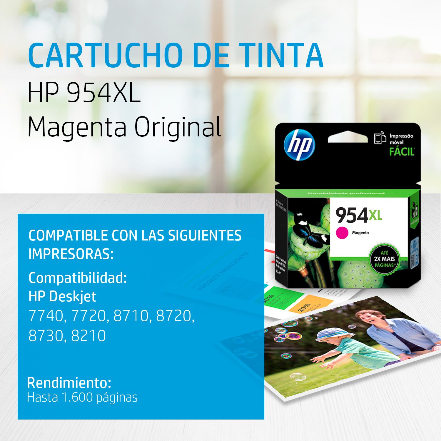 Tinta HP 954XL Magenta, OfficeJet Pro 8210, 8216, 8218 (L0S65AL)