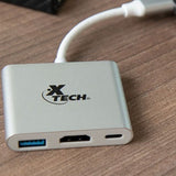 Adaptador Xtech XTC-565 Hub USB C A HDMI / USB 3.0 / USB C