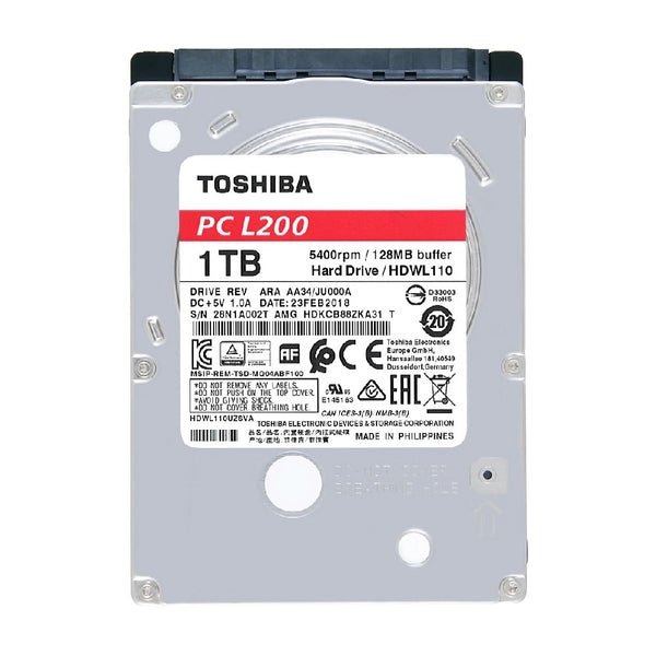 Disco Duro Toshiba L200, 1TB SATA 6.0GB/s, 5400 RPM, 128MB Cache, 2.5" PERU DATA