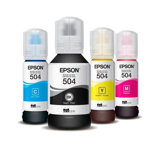 Pack de Tintas EPSON T504 Negro, Amarillo, Cian y Magenta 1000